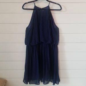 Racerback chiffon cocktail dress